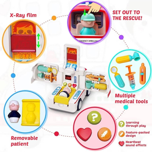 اسباب بازی ماشین آمبولانس موزیکال هولی تویز Hola Toys مدل E8997-اسباب بازی